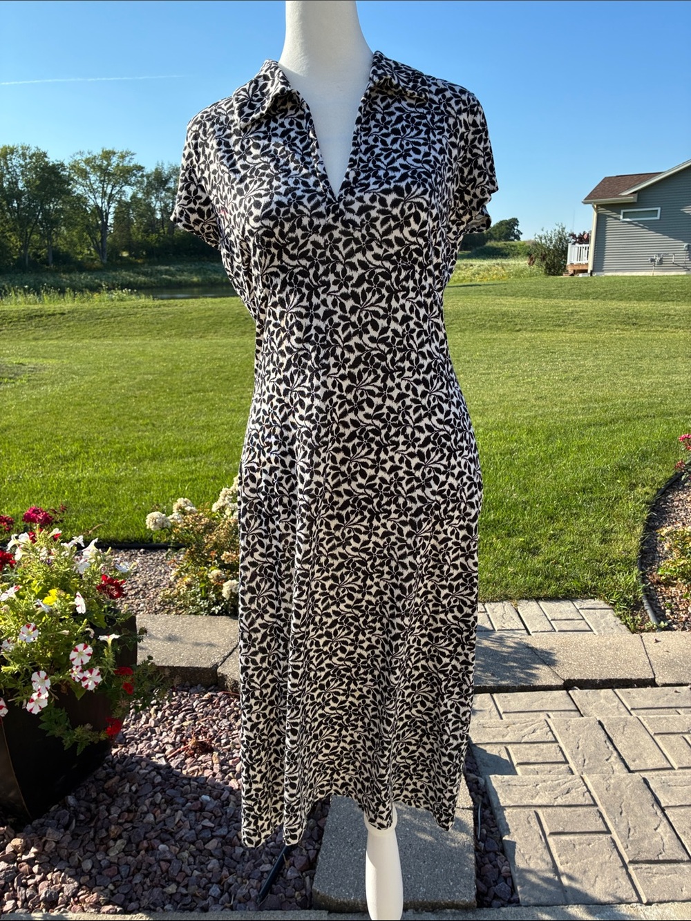 Banana Republic Black and White floral Dress